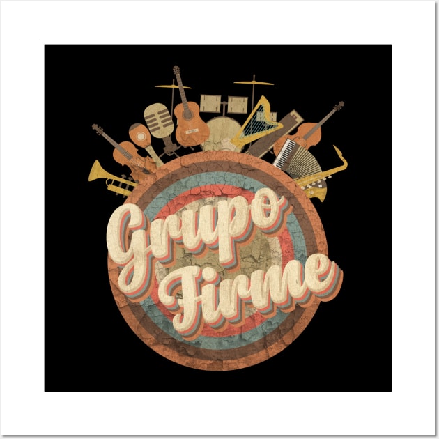 Music Tour Vintage Retro Style // Grupo Firme Wall Art by kumurkumur